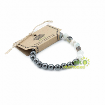 Náramok z Fazetovaných Drahých Kameňov - Horský nefrit