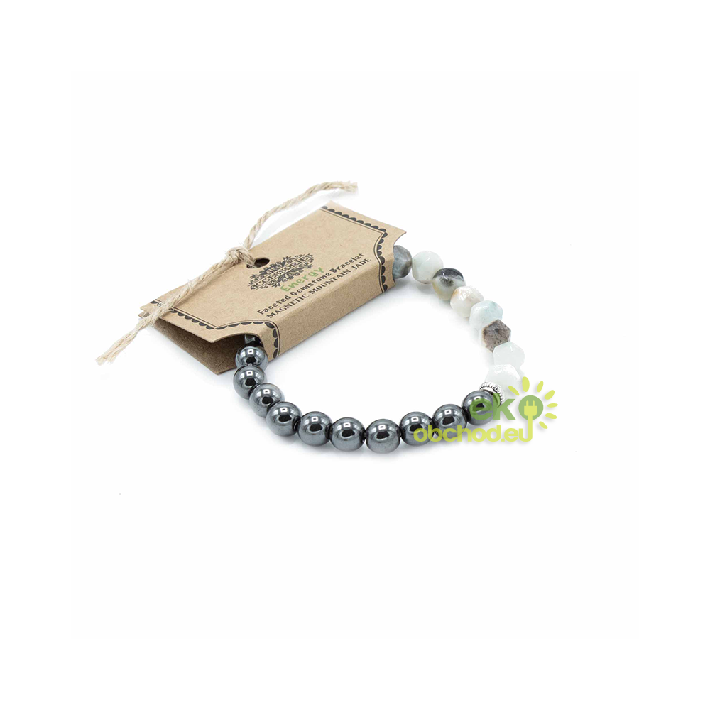 Náramok z Fazetovaných Drahých Kameňov - Horský nefrit