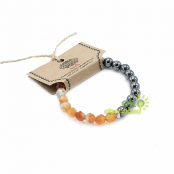 Náramok z Fazetovaných Drahých Kameňov - Karneol