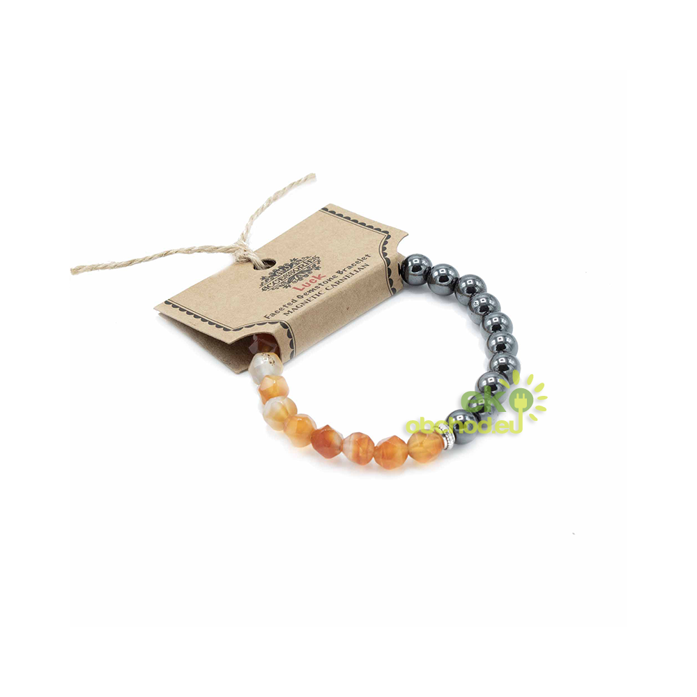 Náramok z Fazetovaných Drahých Kameňov - Karneol