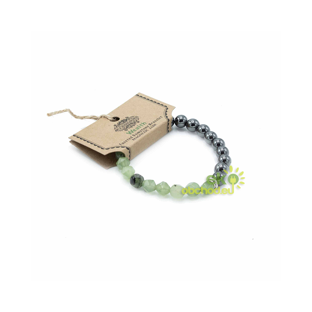 Náramok z Fazetovaných Drahých Kameňov - Nefrit