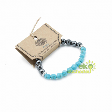 Náramok z Fazetovaných Drahých Kameňov - Tyrkysový Howlit