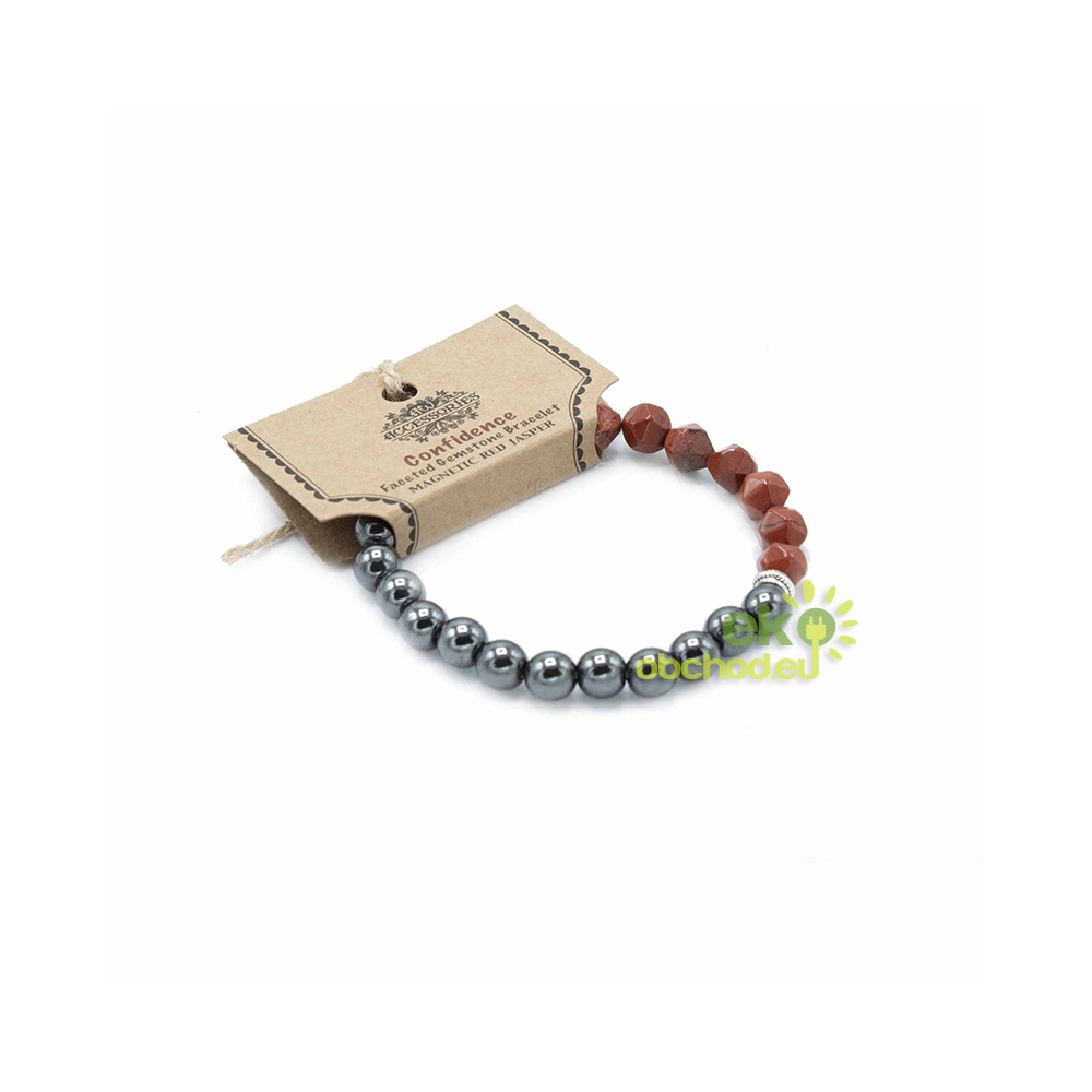 Náramok z Fazetovaných Drahých Kameňov - Červený jaspis