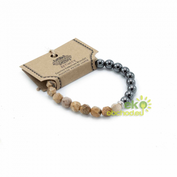 Náramok z Fazetovaných Drahých Kameňov - Jaspis