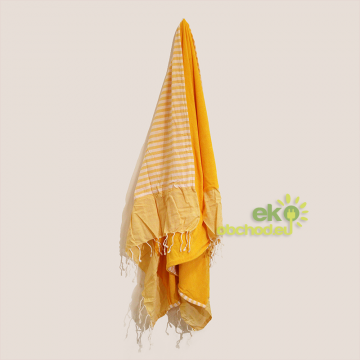 Bavlnená Plážová Deka - 100x180 cm - Slnečná Žltá