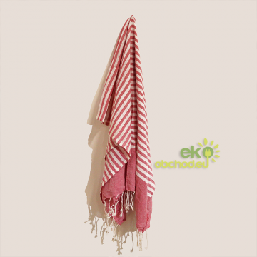 Bavlnená Plážová Osuška - 100x180 cm - Ružová