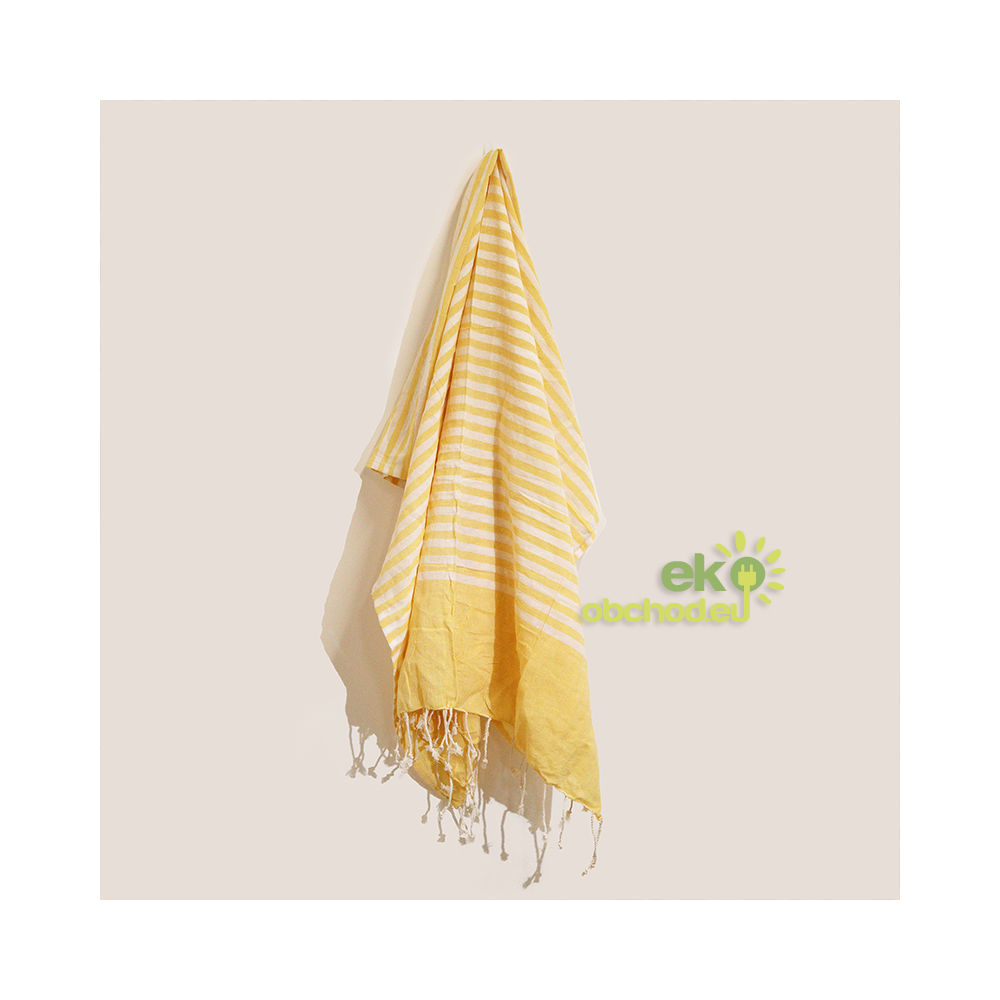 Bavlnená Plážová Osuška - 100x180 cm - Slnečná Žltá