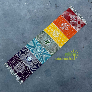 Koberec z Indickej Bavlny na Jógu - 60 x 200cm - 7 Čakier