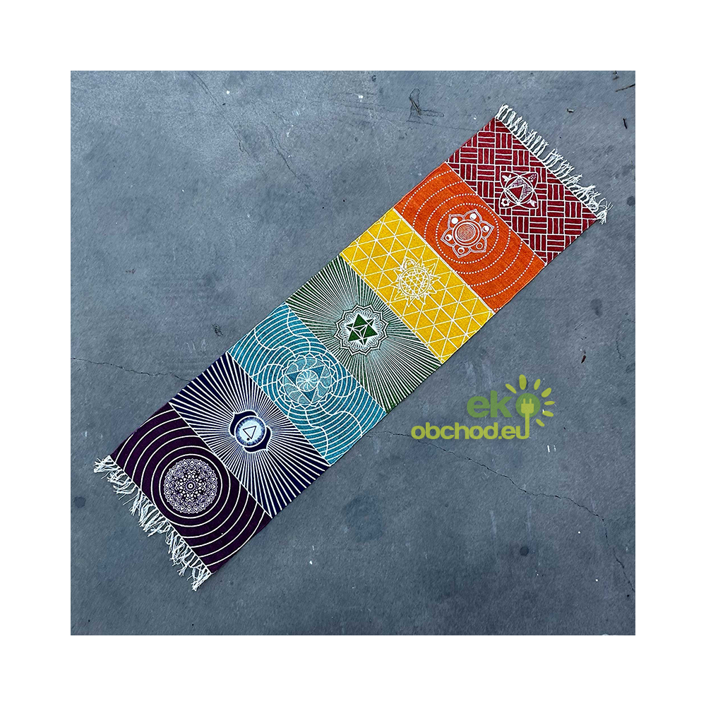 Koberec z Indickej Bavlny na Jógu - 60 x 200cm - 7 Čakier