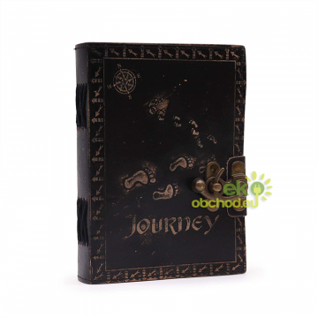 Kožený Zápisník - Obyčajný Papier – Journey – Tmavohnedý