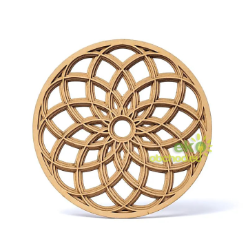 Nástenná dekorácia Lotus, MDF, priemer 25 cm