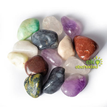 MIX tromlovaných kameňov - Brazília - kvalita A, veľkosť M