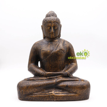 Socha Budha stredný, klasický - antická zlatá - 0.5m