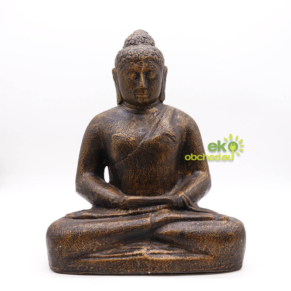 Socha Budha stredný, klasický - antická zlatá - 0.5m