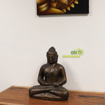 Socha Budha stredný, klasický - antická zlatá - 0.5m