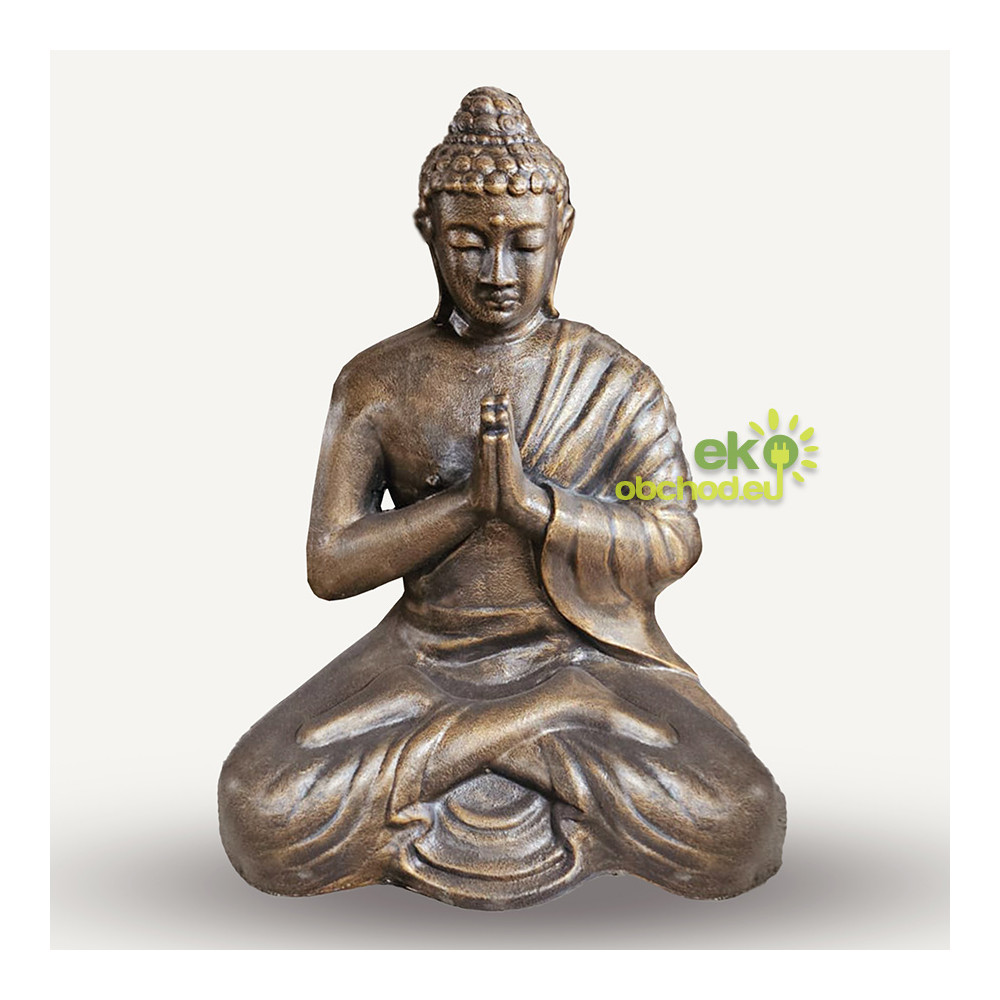 Socha modliaceho sa Budhu, stredne veľká - starožitná-zlatá - 1,2m vysoká