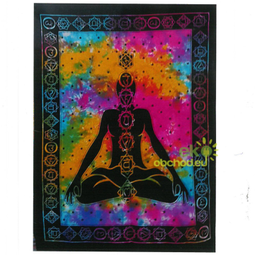 Bavlnený nástenný záves - Čakra - Buddha