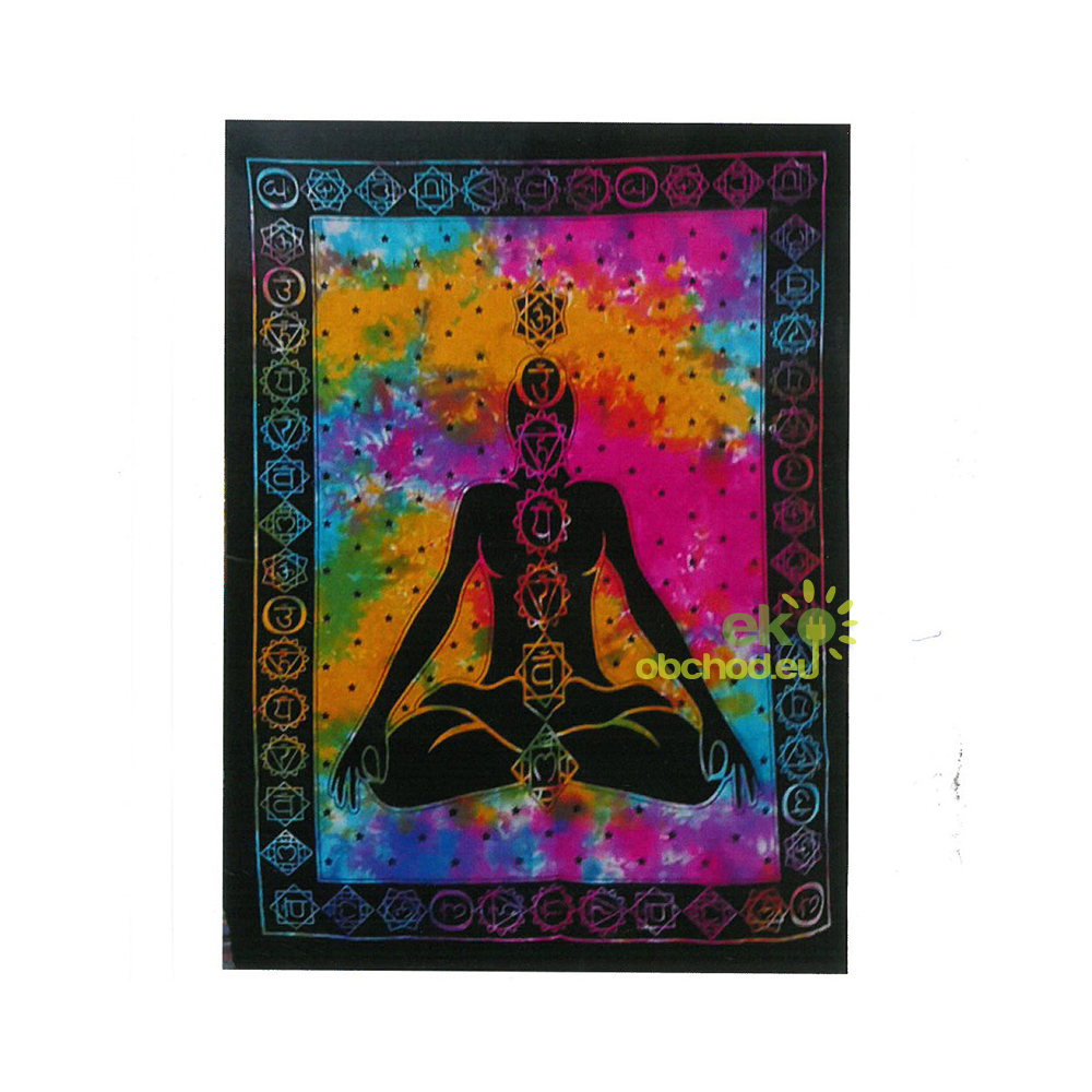 Bavlnený nástenný záves - Čakra - Buddha