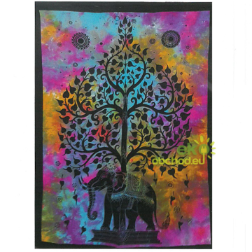 Bavlnený nástenný záves - Strom - Slon