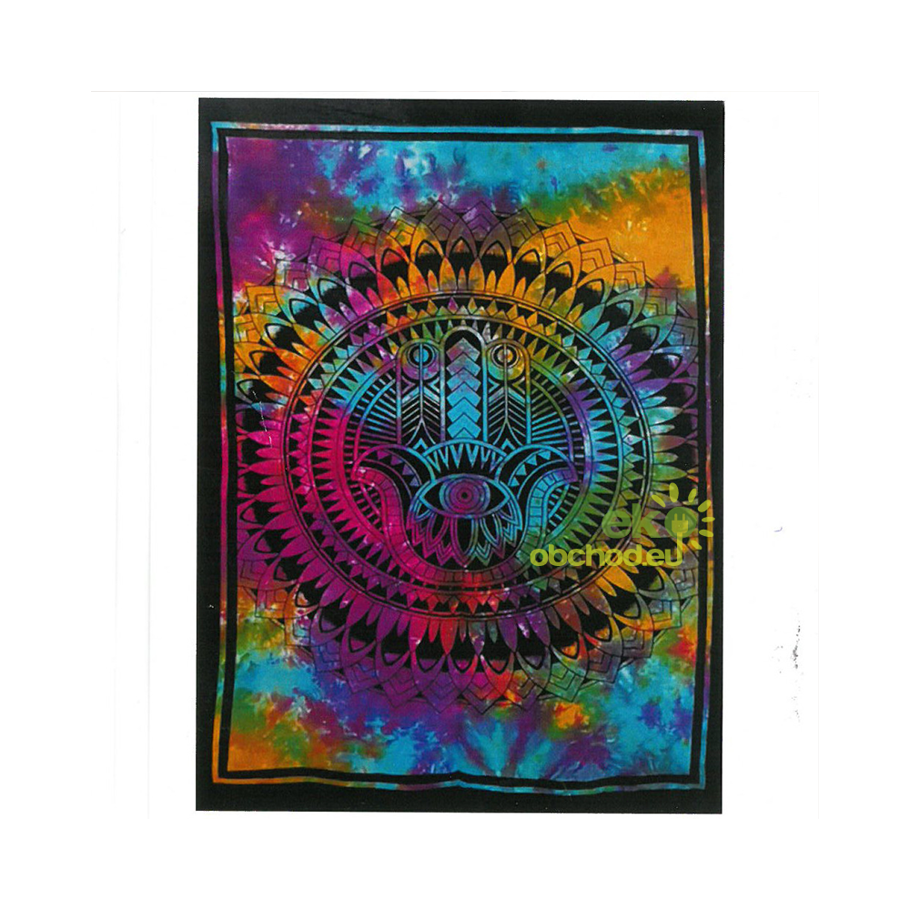 Bavlnený nástenný záves - Hamsa Ruka