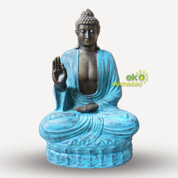 Socha Budhu, učenie na lotosovom kvete, veľká - tyrkysovo-kamenná - 2m vysoká