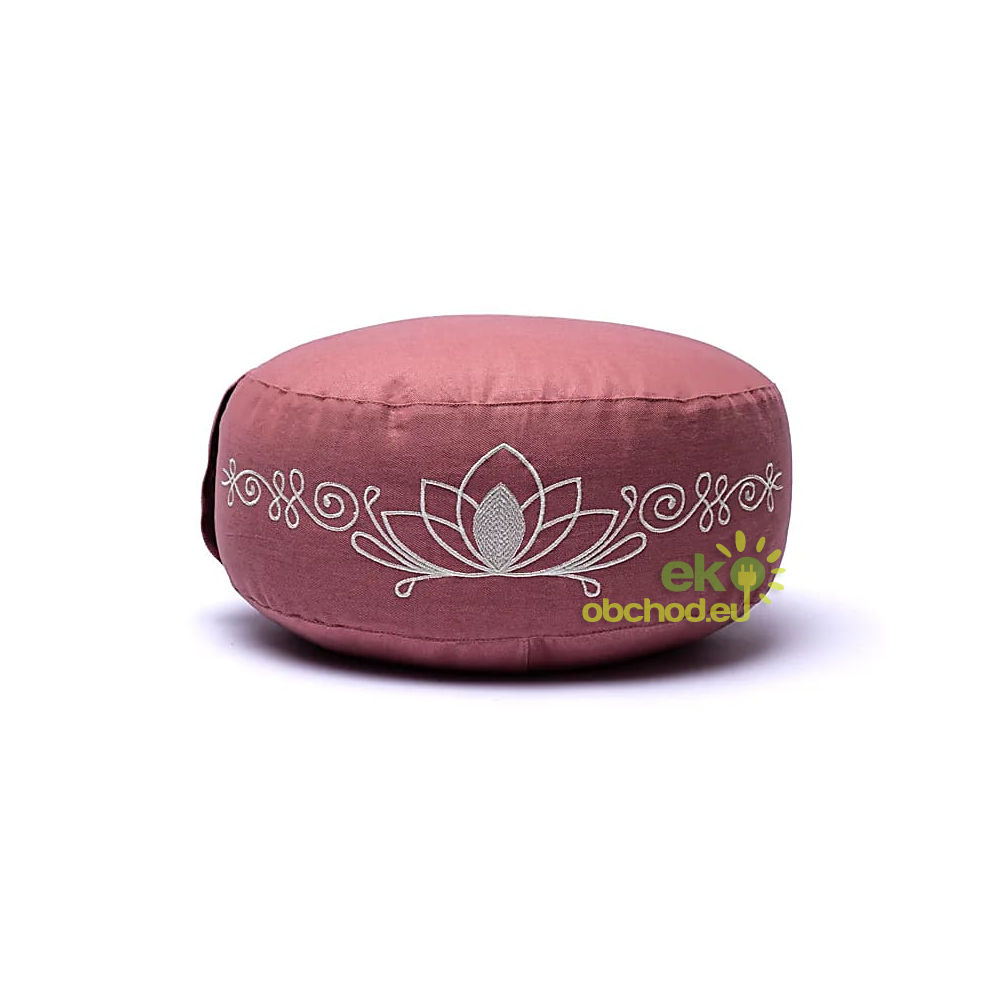 Meditačný vankúš z organickej bavlny - Lotus, staroružový