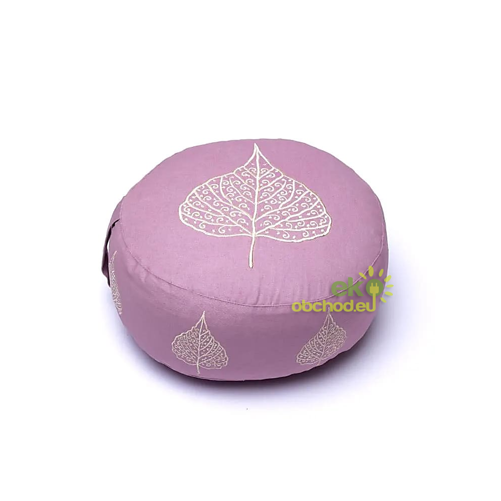 Meditačný vankúš z organickej bavlny - Bodhi List, svetlofialový