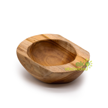 Stredná Miska z Teakového Dreva v Prírodnom Tvare - 20x7cm