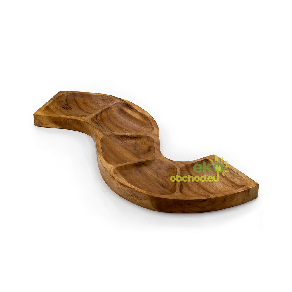 Teaková Miska v Tvare Hada cca 55 cm