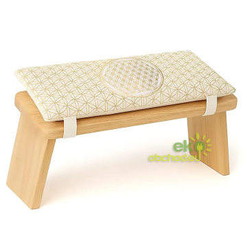 Meditačný vankúš na lavičku - Kvet života - béžový