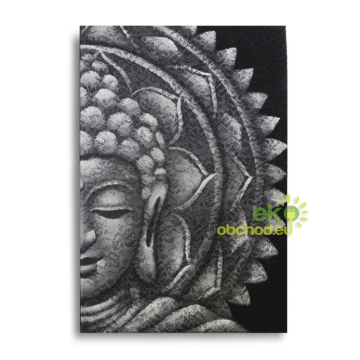 Šedý Budha Mandala Obraz 60x80cm