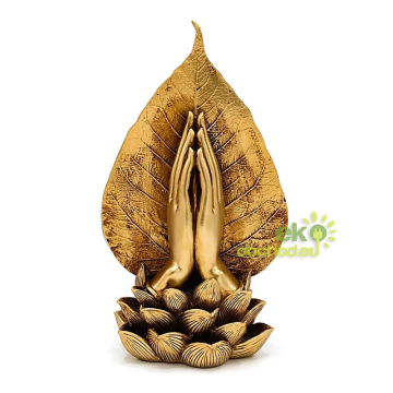 Soška Modliace sa ruky, zlatá, 15 cm, polyresin