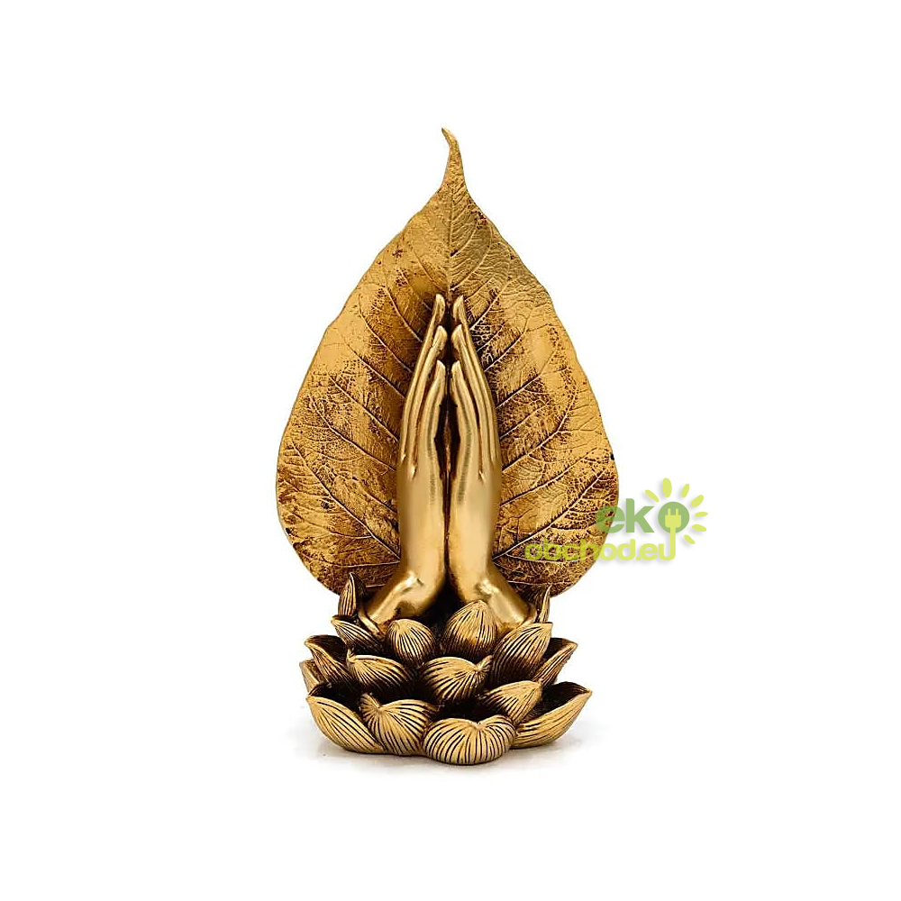 Soška Modliace sa ruky, zlatá, 15 cm, polyresin