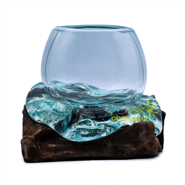 Miska / mini akvárium z Roztaveného Skla na Dreve