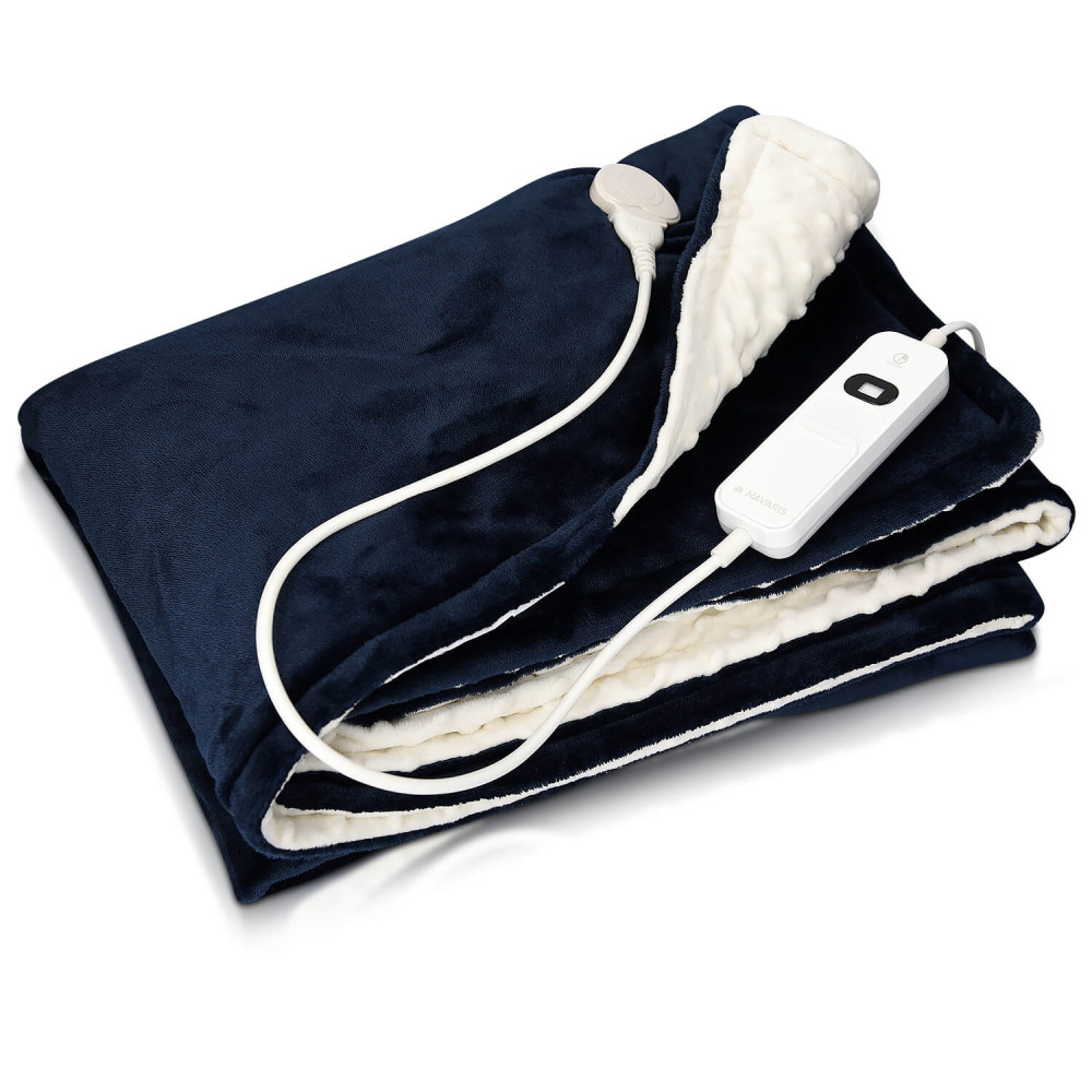 Elektrická vyhrievacia XXL deka (180 x 130cm)  s masážnymi nopmi - tmavo-modrá