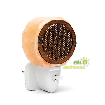 Nočná soľná lampa - 11,5 cm + žiarovka, Kvet života
