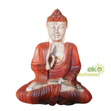 Ručne Vyrezávaná Socha Budhu - Výučba Prenosu - 30cm
