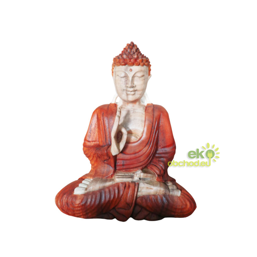 Ručne Vyrezávaná Socha Budhu - Výučba Prenosu - 30cm