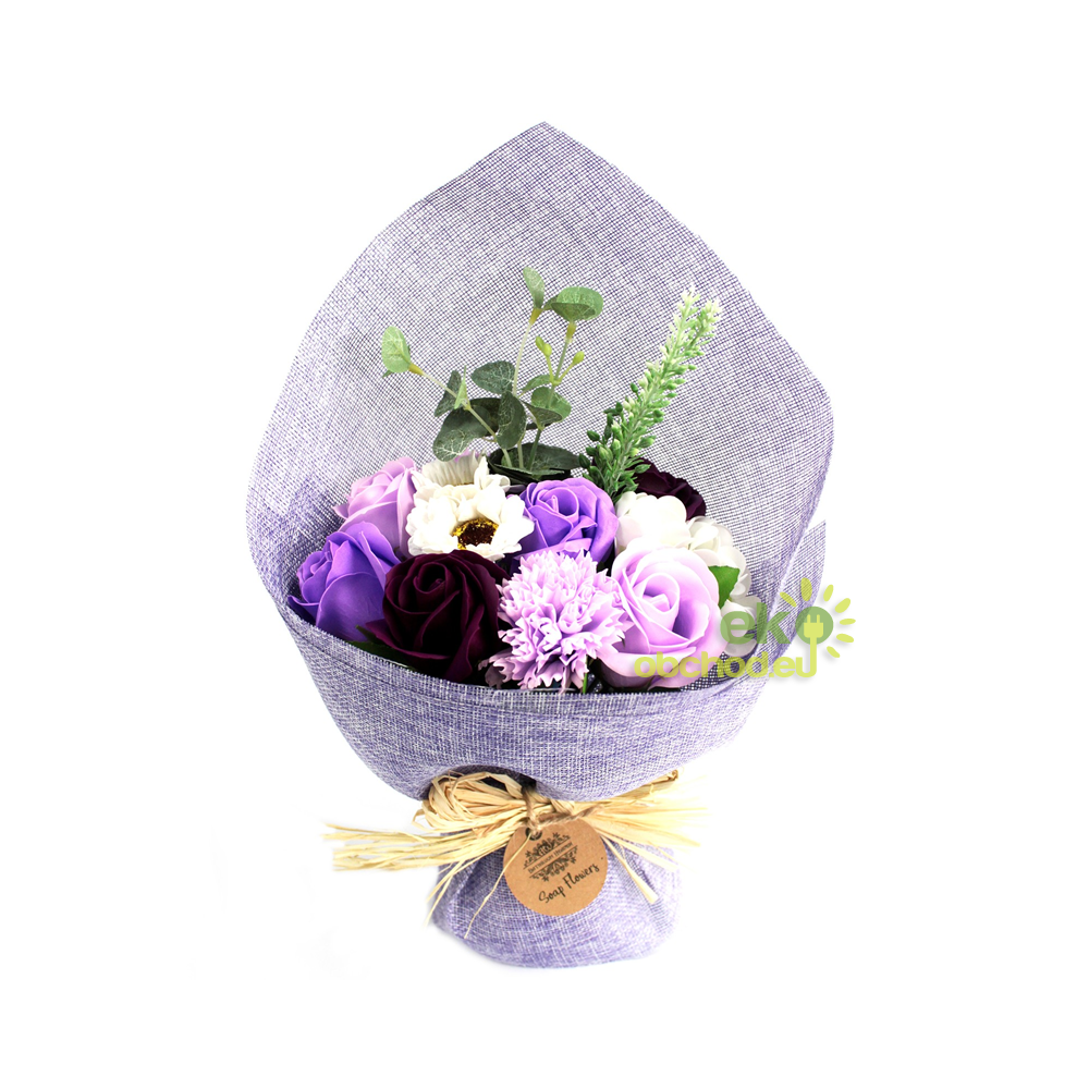 Stojaca Mydlová Kytica - Fialová