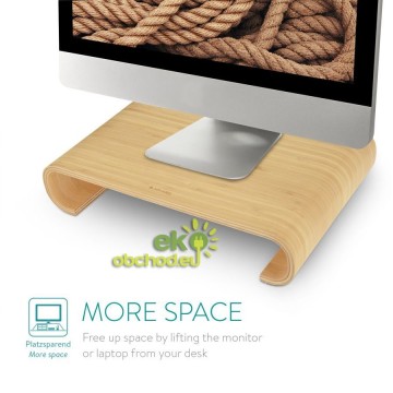Drevený stojan pod LCD monitor / notebook / Macbook – bambus (typ 2)