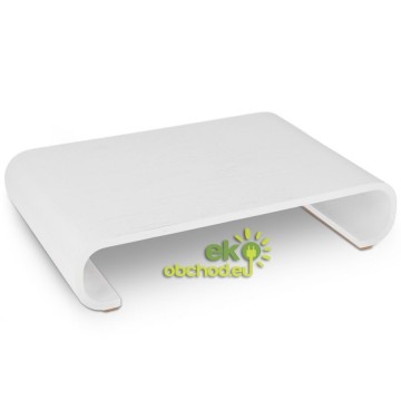 Drevený stojan pod monitor / notebook / Macbook – biela (typ 2)