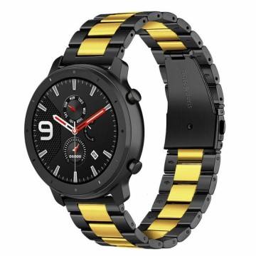 Kovový remienok (šírka 22mm) – Clasp čierno-zlatá – Huawei Watch GT / GT2 / Samsung Gear S3 / Watch