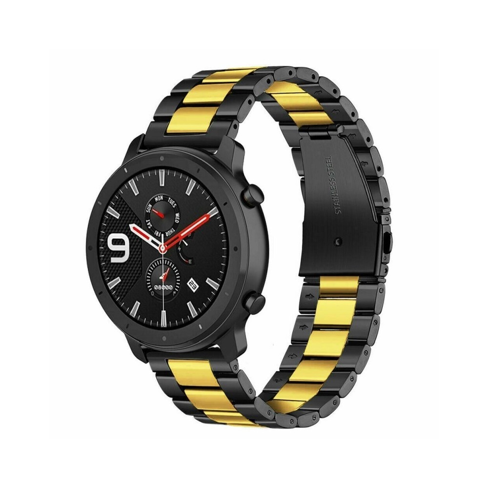 Kovový remienok (šírka 22mm) – Clasp čierno-zlatá – Huawei Watch GT / GT2 / Samsung Gear S3 / Watch