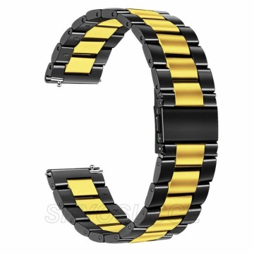 Kovový remienok (šírka 22mm) – Clasp čierno-zlatá – Huawei Watch GT / GT2 / Samsung Gear S3 / Watch