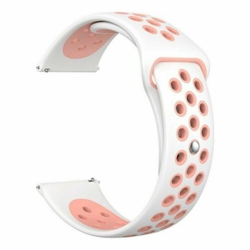 Silikónový remienok (šírka 22mm) – bielo-ružová – Samsung Gear S3 / Watch 46mm / Huawei Watch GT / Vantage M / Watch 3 45mm