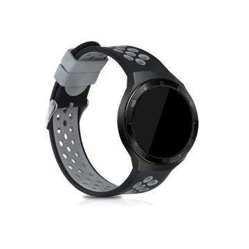 Silikónový remienok (šírka 22mm) – čierno-šedá – Samsung Gear S3 / Watch 46mm / Huawei Watch GT / Vantage M / Watch 3 45mm