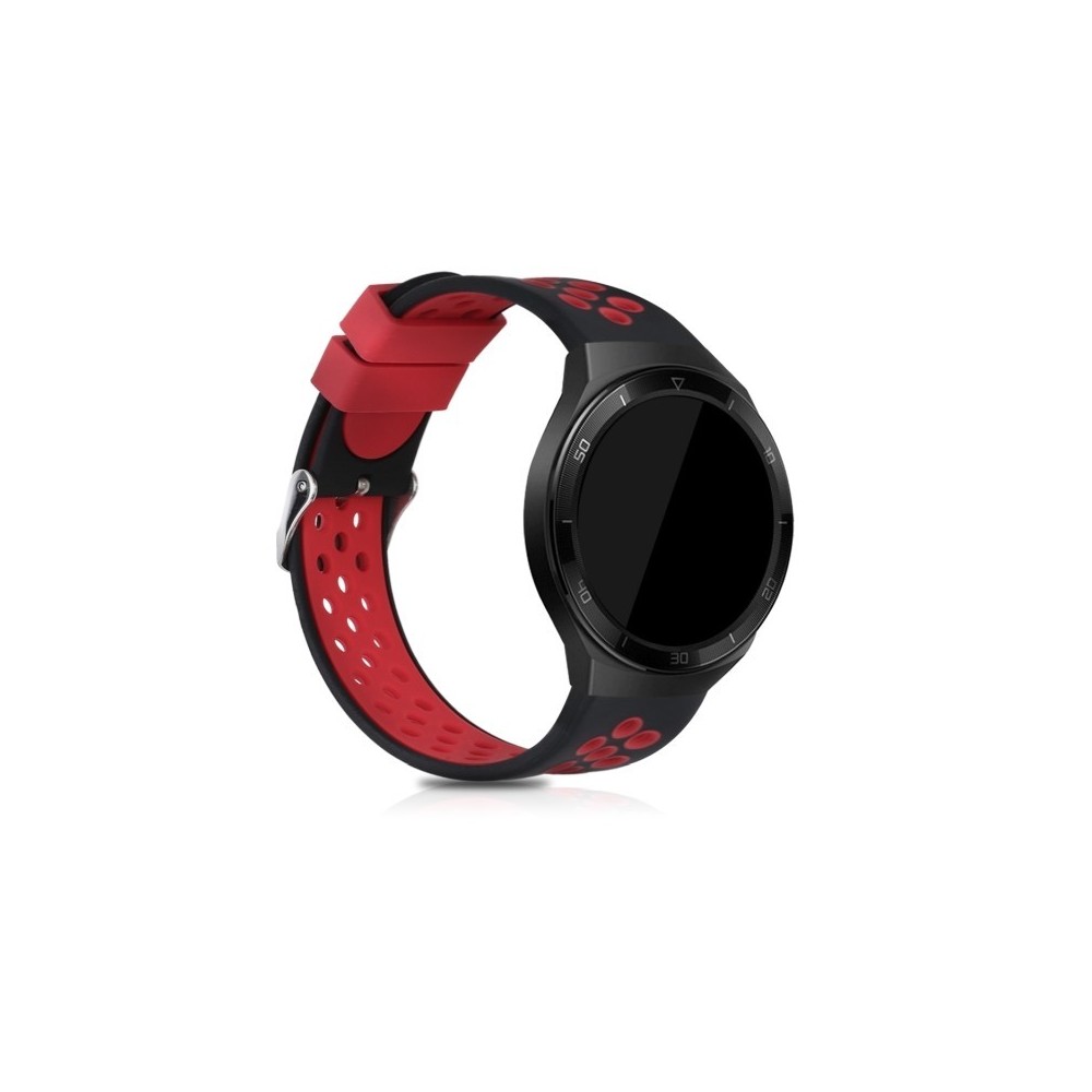 Silikónový remienok (šírka 22mm) – čierno-červená – Samsung Gear S3 / Watch 46mm / Huawei Watch GT / Vantage M / Watch 3 45mm