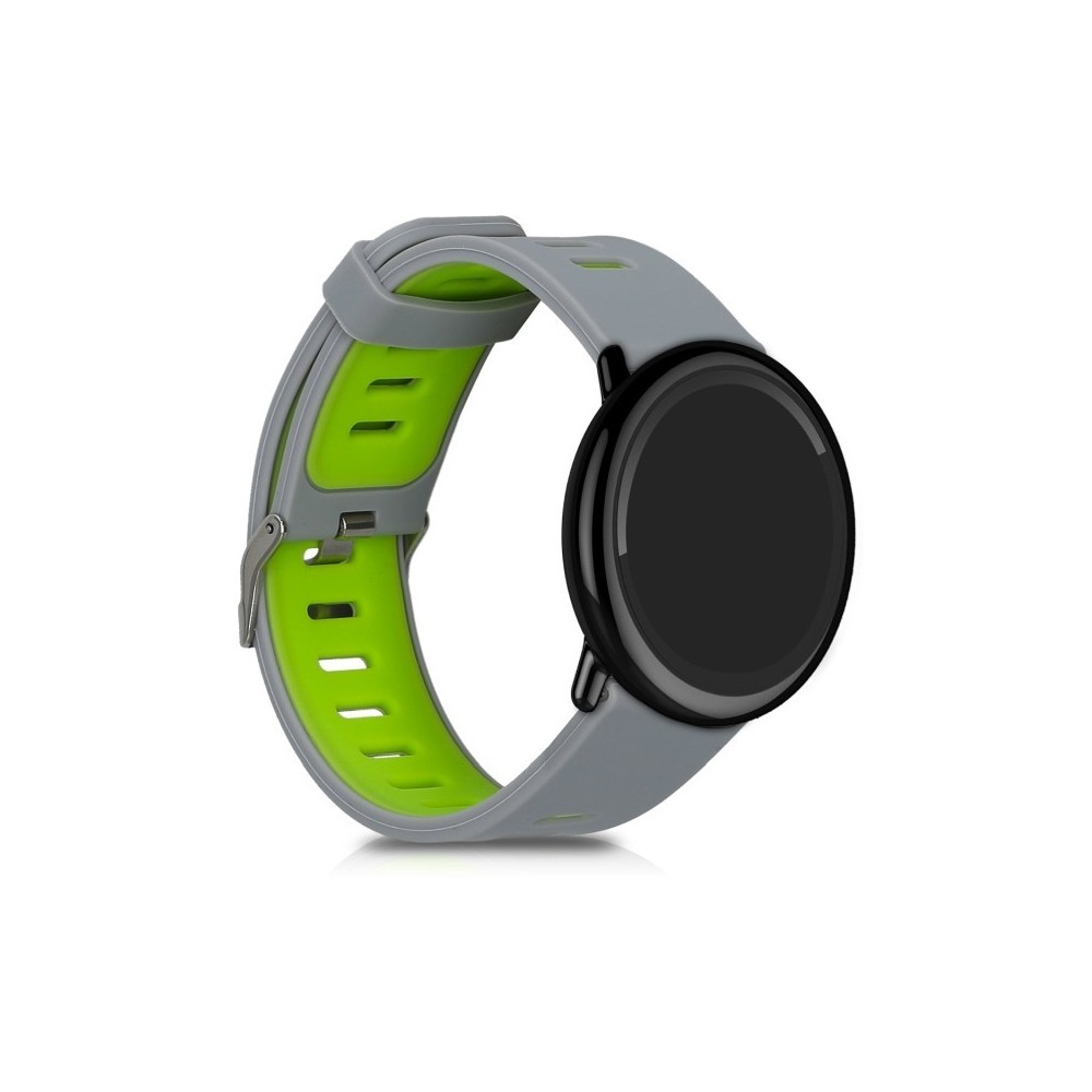 Silikónový remienok (šírka 22mm) – šedo-zelená – Samsung Gear S3 / Watch 46mm / Huawei Watch GT / Vantage M / Watch 3 45mm