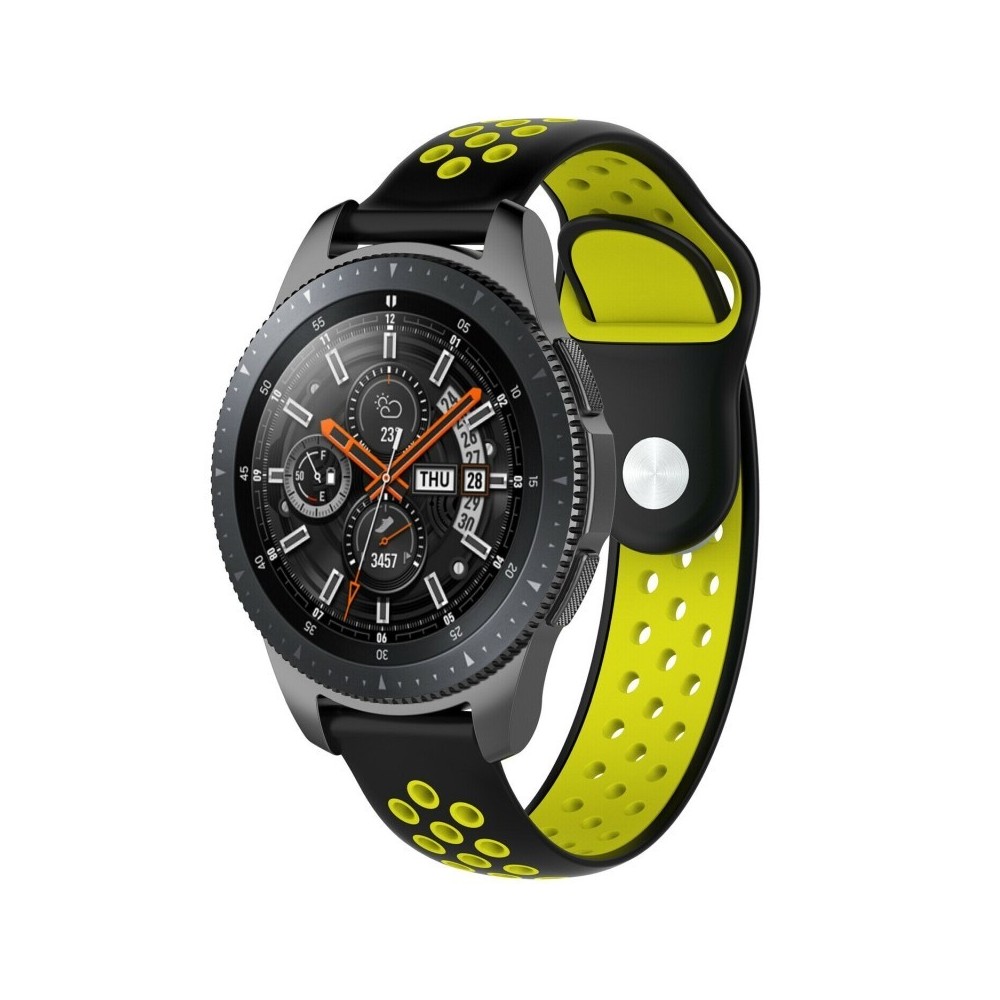 Silikónový remienok (šírka 22mm) – čierno-zelená – Huawei Watch GT / GT2 / Samsung Watch 46mm / Gear S3 / Vivoactive 4