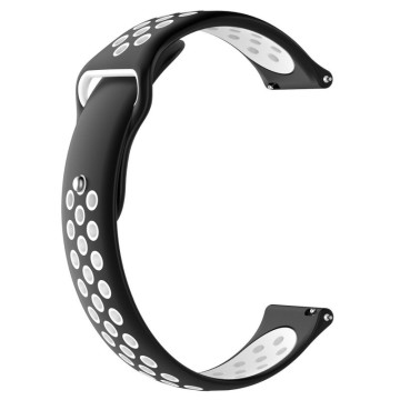 Silikónový remienok (šírka 22mm) – čierno-biela – Huawei Watch GT / GT2 / Samsung Watch 46mm / Gear S3 / Vivoactive 4